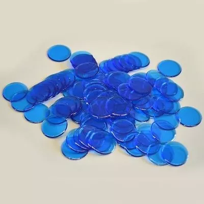 Plastic Non Magnetic Bingo Chips 7/8  Size Bags Of 100 Color Blue • $5.99