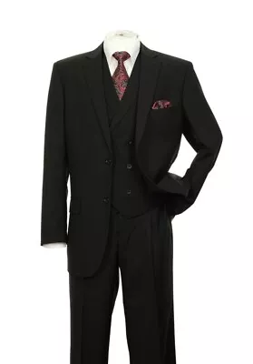 Men's 3 Piece  Luxurious Woo Feel  Fancy  Suit 2-Button Two Side Vents V9 • $99.98