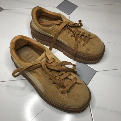 $45 • Buy Fenty Puma By Rihanna Mustard Suede Platform Creeper Sneakers 37.5 GUC
