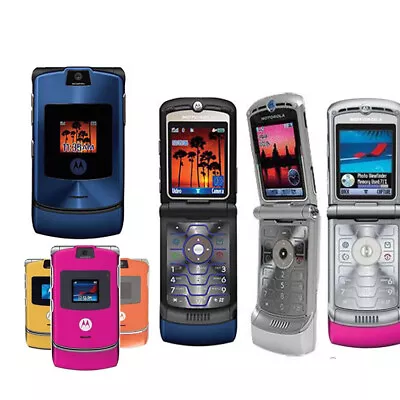  Original Unlocked Motorola V3  2GFlip  Mobile Phone WARRANTY Rare Razr 9 Colors • $26.99