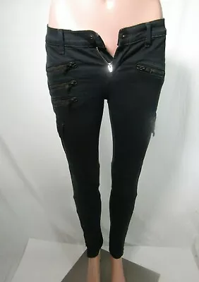 J Brand  Vin Evergreen  Skinny Cargo Black Jean Zipper Detail Size 24 • $39