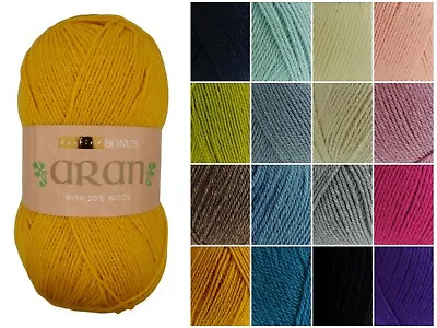 Hayfield Bonus Aran With 20%Wool Knitting And Crochet Yarn Value 400g • £10.99