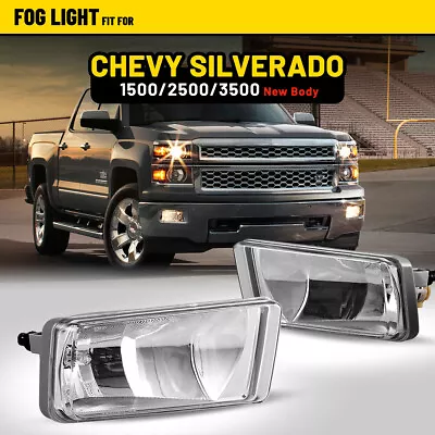 Fog Lights For 2007-2015 Chevrolet Silverado GMC Sierra Lamp Assembly Clear Lens • $30.89