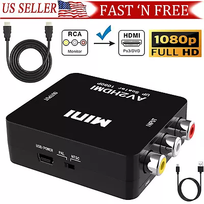 $5.99 • Buy RCA AV To HDMI Converter HD Adapter Composite For CVBS Audio Video Wii NES SNES