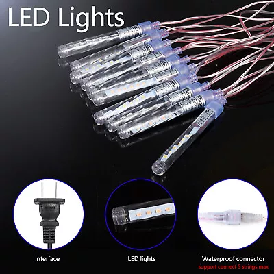 120 LED 10cm Light Meteor Shower Rain 10 Tube Lights Light Xmas Party Home Decor • $12.95