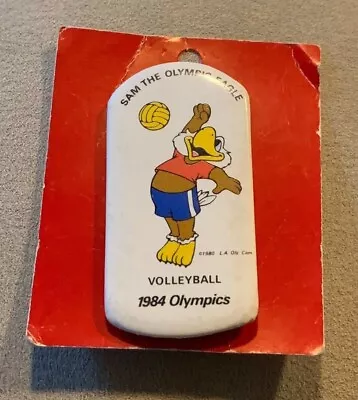 Vintage 1984 Olympic Games 2.25  Sport Pin Sam The Olympic Eagle Volleyball NEW • $9.99