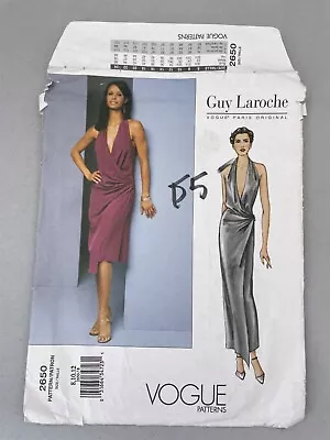 Vogue 2650 Sz 8-12 Paris Orig. Guy Laroche Misses Gown Sewing Pattern FOR PARTS • $20