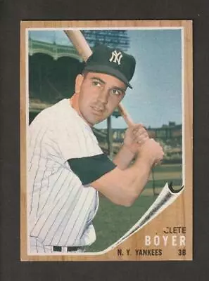 1962 Topps Clete Boyer #490 - New York Yankees  - Ex+ (1327) • $9.99