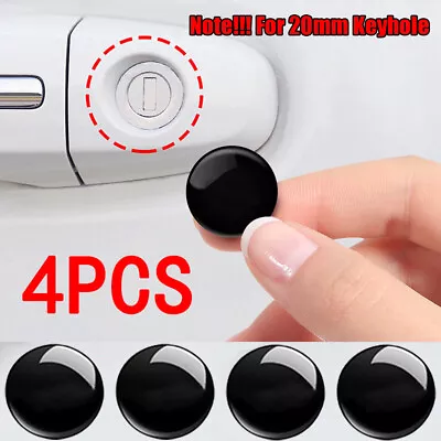 4pcs 20mm Black Car Accessories Door Lock Keyhole Protector Stickers Trim Cover • $2.97