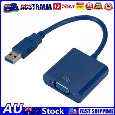 USB 3.0 To VGA Video Display Adapter 1080P Multi-Display Converter (Blue) AU • $15.59