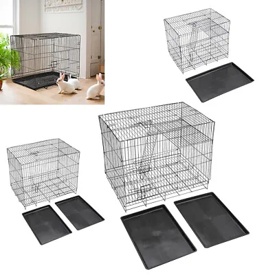 1/2Tier Metal Small Pet Carrier Crate Rabbit Guinea Pig Bunny Cage Playpen Hutch • £25.95