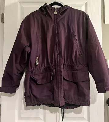 $15.90 • Buy Pacific Trail Parka Jacket Coat Women's Purple Pockets Hooded Neck - Size Small