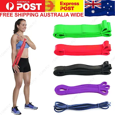 $45.75 • Buy SET POWER Heavy Duty RESISTANCE BAND Gym Yoga LOOP Exercise Fitness Workout DF