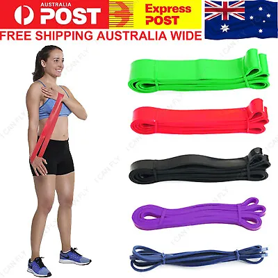 SET POWER Heavy Duty RESISTANCE BAND Gym Yoga LOOP Exercise Fitness Workout DF • $42.99