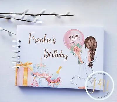 Personalised  13th 16th 18th 21st + Birthday Guest Book Photo Scrapbook • £16.99