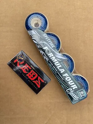 Spitfire Wheels FORMULA 4 97d CLASSIC 56mm WHT W/BLUE & REDS BONES BEARINGS • $64.99