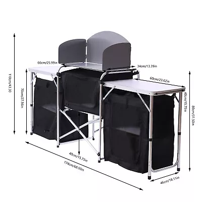 Outdoor Portable Camping Kitchen Station Kit Folding Camping Side Table 110lbs • $87.40