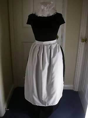 ADULTS VICTORIAN COSTUME SKIRT  APRON  MOP HAT 14/16  POST FREE One Size  • £13.99