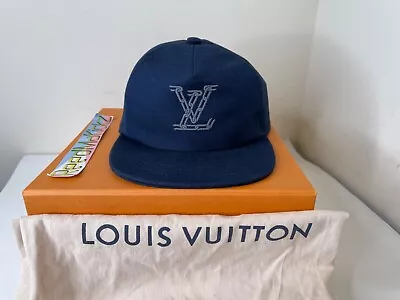 Louis Vuitton Chain Cap Embroidery Casquette Marine Navy Medium MP2590 MSRP $660 • $499.99