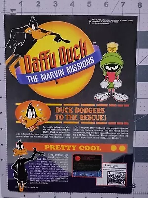 Daffy Duck Marvin Mission Duck Dodgers Original Print Ad / Poster Game Promo Art • $20