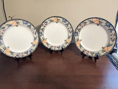 Set Of 3 - Mikasa Intaglio Garden Harvest  Dinner Plates 11”. CAC29 • $23