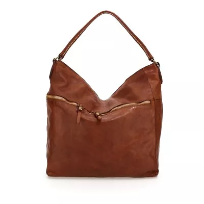 NWT FREE PEOPLE Campomaggi Milano Cognac Leather Hobo Handbag Made In Italy • $421.50