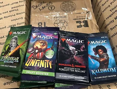 Magic The Gathering Booster Pack Lot Plus Lands For Drafting • $51