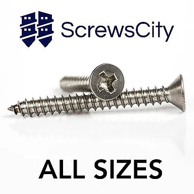Phillips Countersunk Self Tapping Screws A2 Stainless Steel Tappers  • £2.69