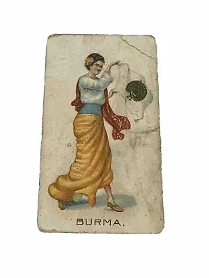 Flag Girls Of All Nations Vintage Cigarette Card Miss Burma No.1 Vice Regal • $7.63