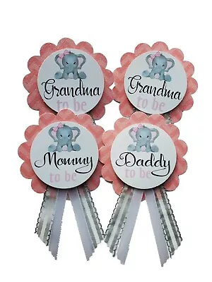 Pink Elephant Baby Shower Pin For Mommy Or Daddy To Be Safari Jungle Grandma • $10.99