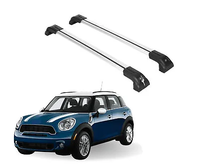 Erkul Strong Roof Rack Crossbars Fit Mini Countryman 2011-16 Metal Mounts Silver • $199.90