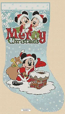 £4.50 • Buy Cross Stitch Chart Christmas Stocking  Mickey Mouse FlowerPower37-UK