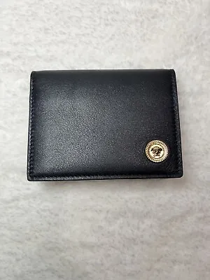 Authentic NWT Versace Black Bifold Wallet + Accessories. Snap Close • $350