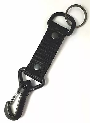 Black Webbing Belt Clip EDC / MOLLE  Clip And D Ring With Key Ring Attachment  • £5.49