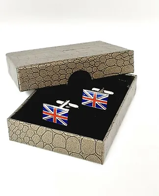 British UK Union Jack Cufflinks Novelty  Cuff Links In Gift Box.  Mens Ref 260 • £7.99