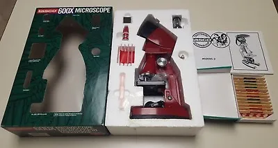 Tasco 600x Microscope Projector Hood Vintage 1996 Extra Prepared Slides • $59.43