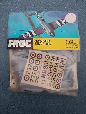 Vintage Frog Hawker Sea Fury Model Airplane Kit 1/72 Scale Bagged • $10.99