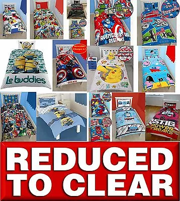 £21.99 • Buy *REDUCED* Disney Character Kids BOYS Bedding Single & Double Duvet Cover Bed Set
