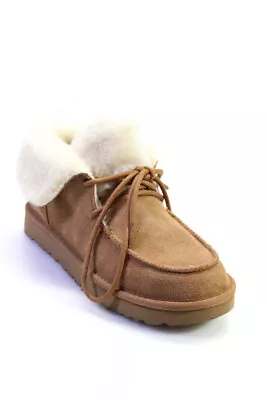 UGG Australia Womens Shearling Diara Lace Up Ankle Boots Chestnut Brown Size 8 • $73.19