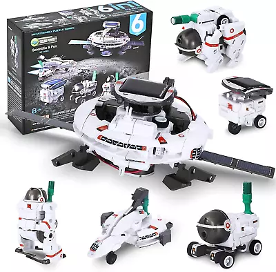 6-in-1 STEM Projects Games For Kids Ages 8-12DIY Solar Robot Kit Space Stem & • $15.13