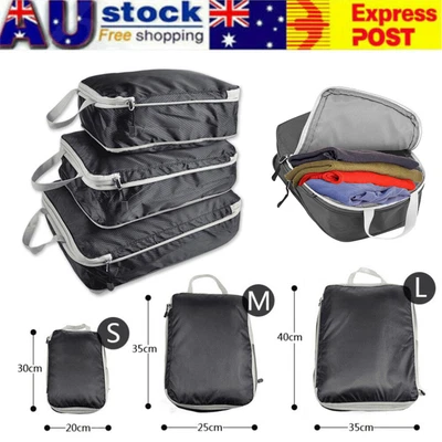 $28.99 • Buy 3pcs Packing Cubes Set Travel Luggage Packing Travel Compression Bags Waterproof