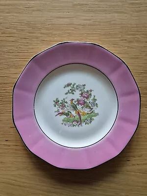 Myott Son & Co Small Plate Pink Edging With Pretty Birds And Floral Design • £7.50