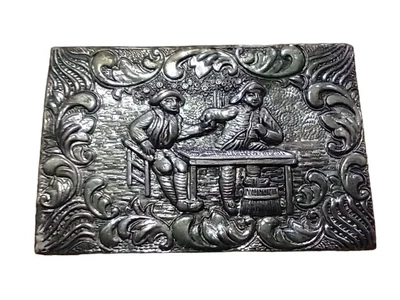 $14.99 • Buy Vintage Dutch Tavern Scene Embossed Match Safe Box Holder