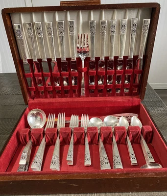 $249.99 • Buy Vintage Onieda Community Plate My Rose Silverware Set Service For 12 & Case 68Pc