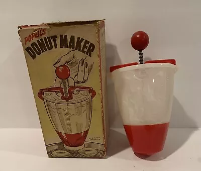 Popeil's Donut Maker No.16 Made In USA Orginal Box With Recipes Red VTG • $15.50