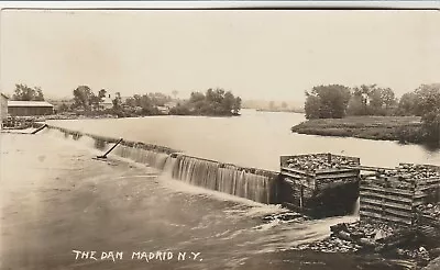 Rppc~dam~madridny~st. Lawrence County~henry M.beach Real Photo Postcard • $22