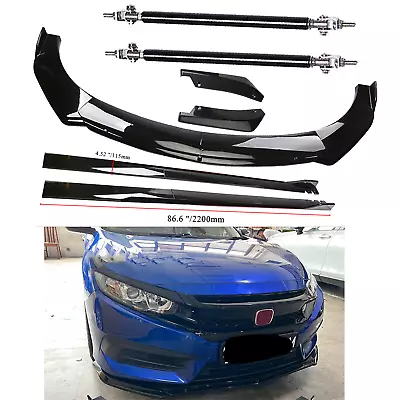 For Honda Civic Type R Front Bumper Lip Spoiler Splitter Body Kit+Side Skirt • $99.99