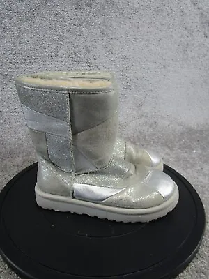Ugg Boots Womens Size 6 Classic Patchwork Glitter Sparkle Silver Gray • $39.99