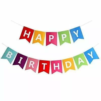 Happy Birthday Bunting Banner Letter Hanging Card Party Decoration Garland Decor • £2.99