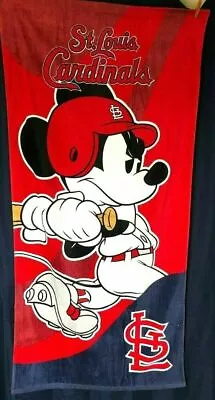 St. Louis Cardinals MLB & Mickey Mouse Towel  Wind Up  Beach Baseball TF • $16.17